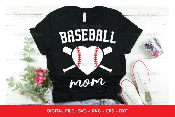 Baseball Mom Heart SVG: Graphics for Crafts