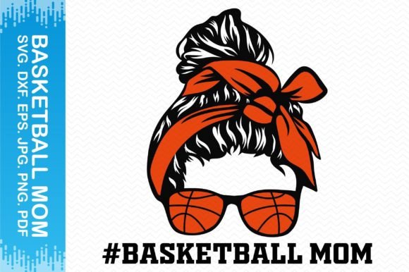 Messy Bun Basketball Mom Clipart: Graphics for Crafts