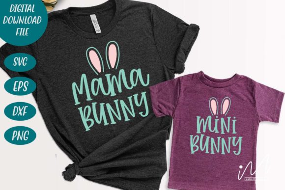 Mom and Child Bunny Svg: Crafts & Graphics