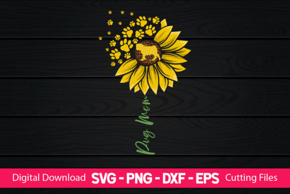 Pug Mom Sunflower Lover Graphics for Crafts